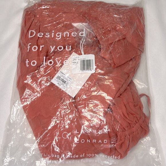 LC Lauren Conrad Ceramic Rose Button-Front Short Dress Size Small - Picture 4 of 8